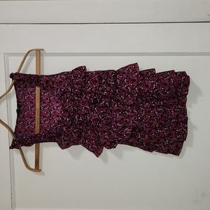 Express Floral Ruffle Sleeveless Top